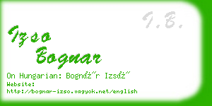 izso bognar business card